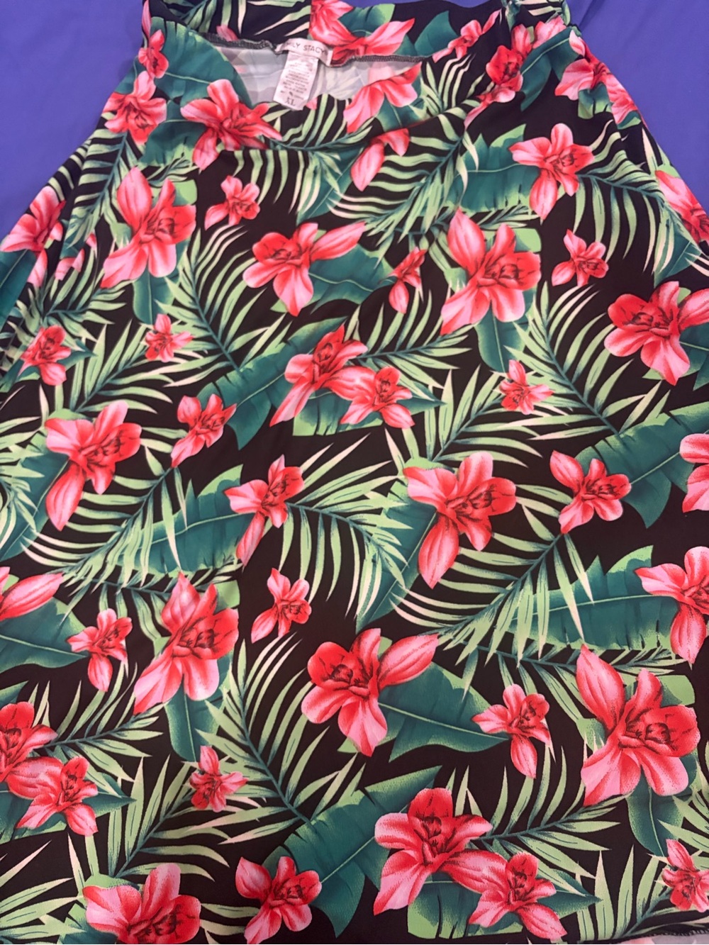 Women’s Black Pencil Skirt with Pink Floral Print